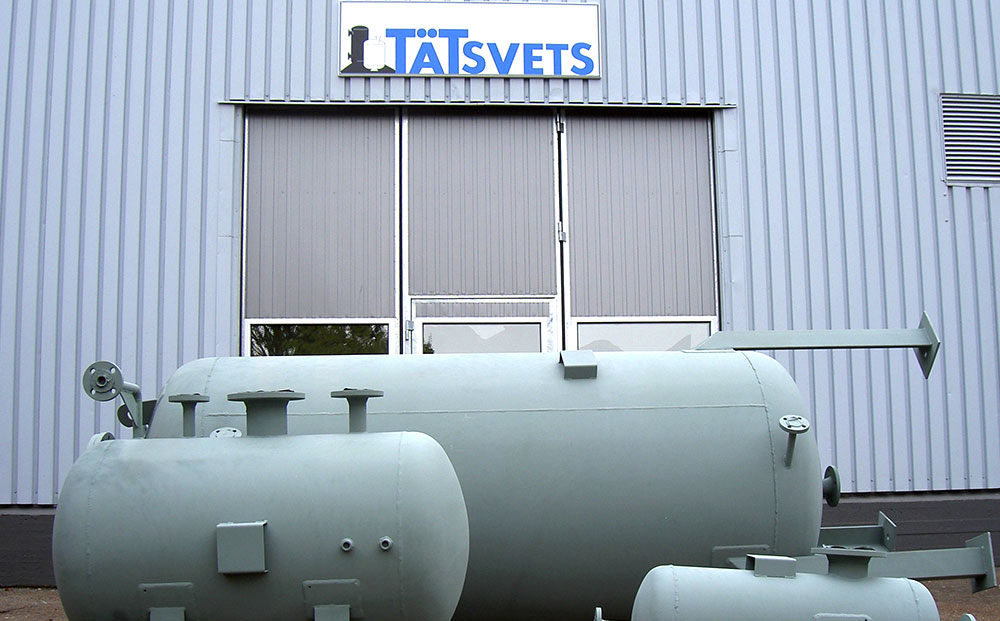 En lagringstank som Tätsvets Hedqvist AB har byggt.